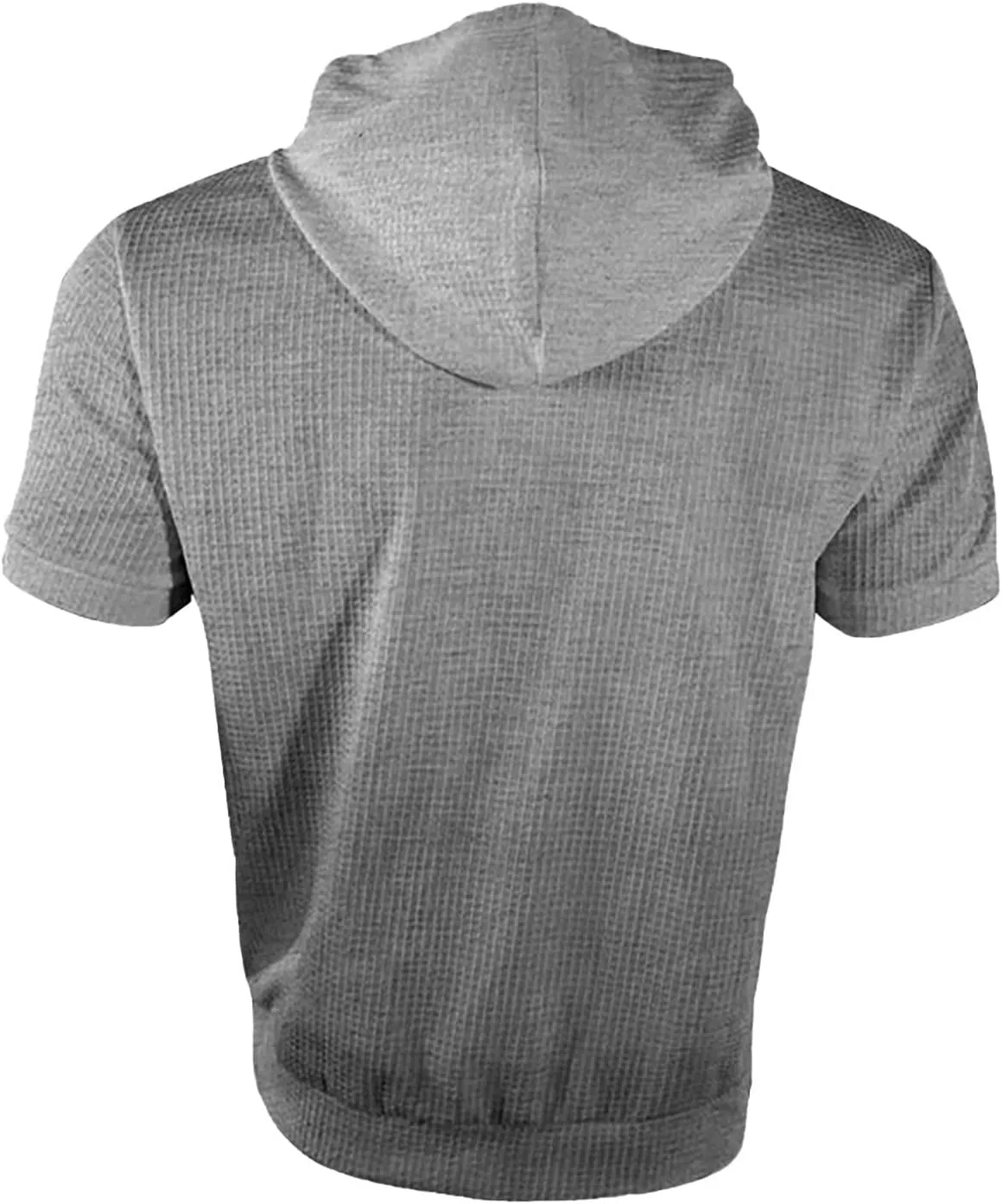 Mens Waffle Hoodies Short Sleeve Shirts with Pockets Drawstring 2025 Summer Casual Shirts Sweatshirts Pullover Tops