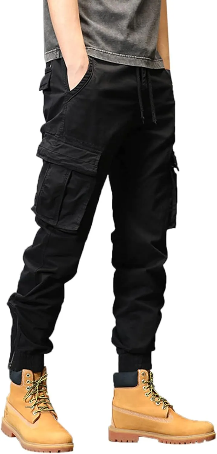 Men's Zipper Fly Flare Leg Pants Pantalones Blancos para Hombre Athletic Work Pants for Men Cotton Cargo Sweatpants