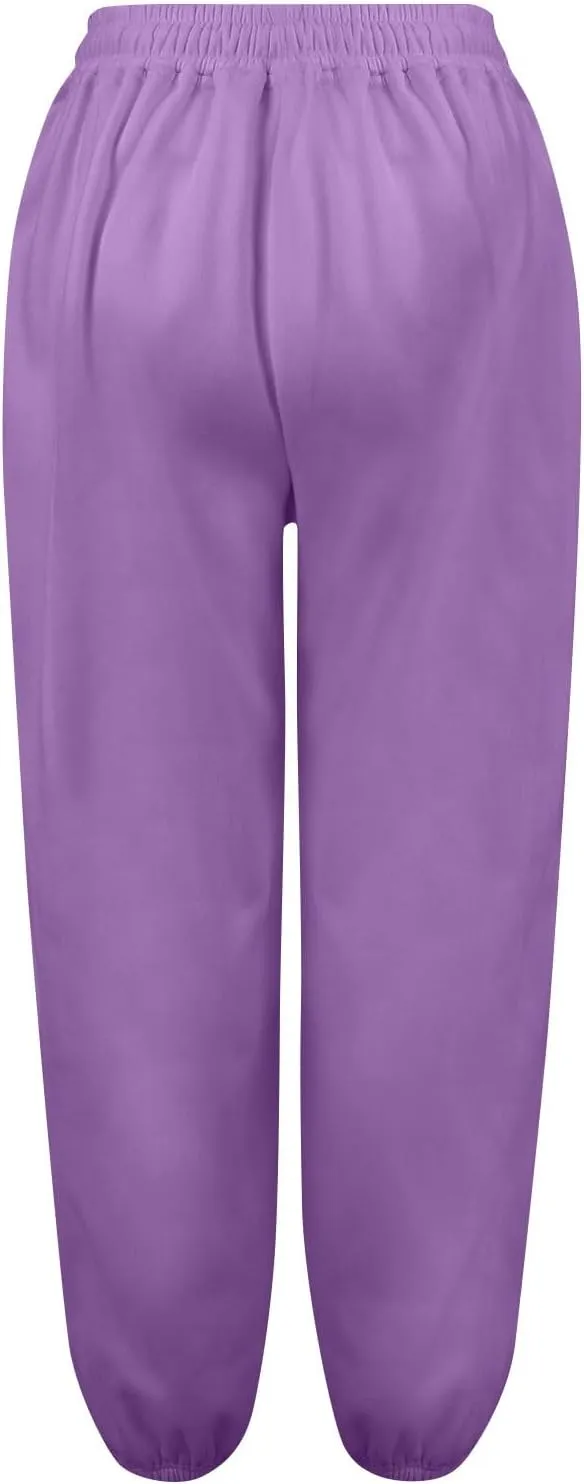 midelxp Womens Fleece High Waisted Sweatpants Baggy Comfy Stretch Workout Joggers Pants Casual Flowy Yoga Pants with Pockets