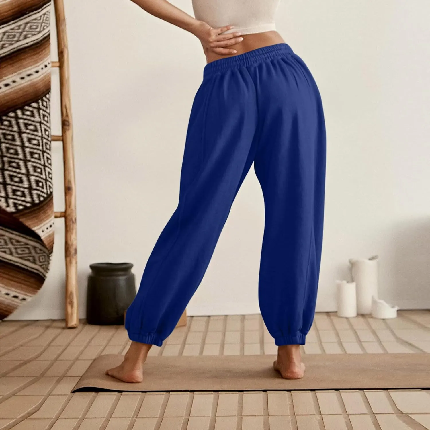 midelxp Womens Fleece High Waisted Sweatpants Baggy Comfy Stretch Workout Joggers Pants Casual Flowy Yoga Pants with Pockets