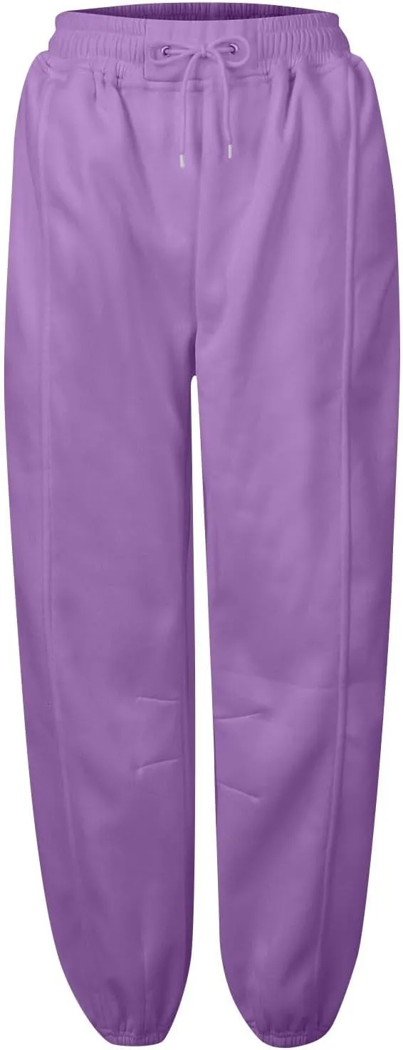 midelxp Womens Fleece High Waisted Sweatpants Baggy Comfy Stretch Workout Joggers Pants Casual Flowy Yoga Pants with Pockets