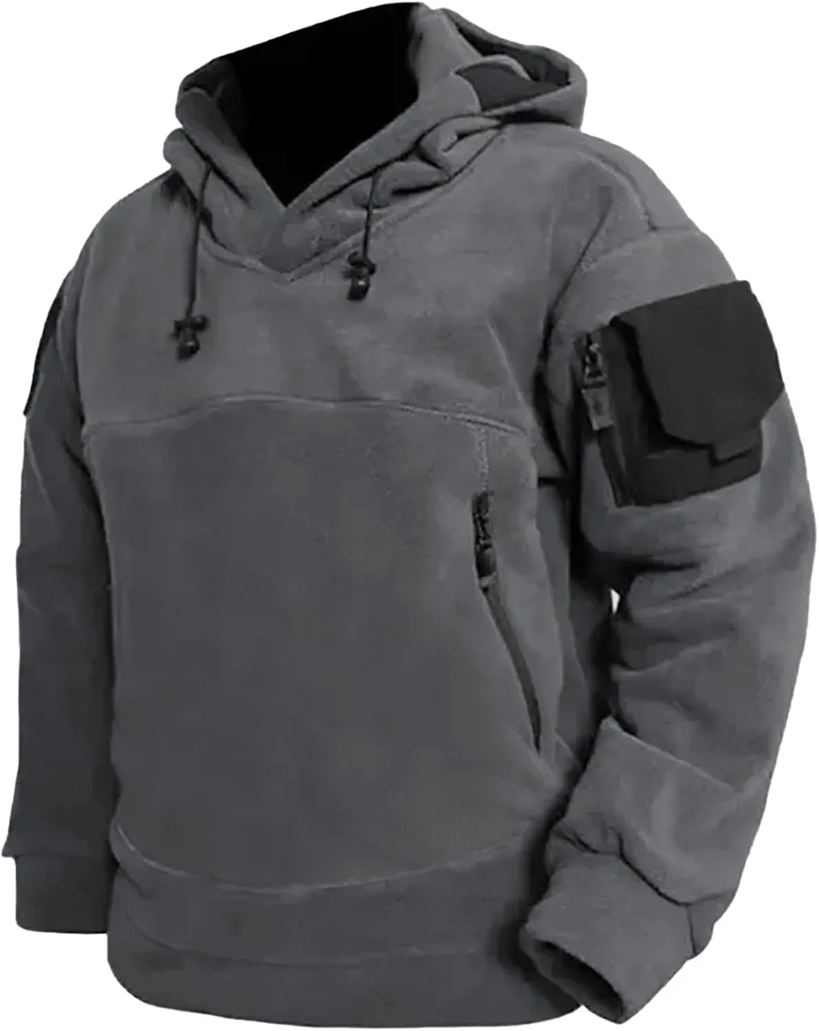 Military Hoodies for Men Tactical Adventure Hood Sweatshirt Winter Thermal Hiking Outerwear Hipster Cargo Pullover Top