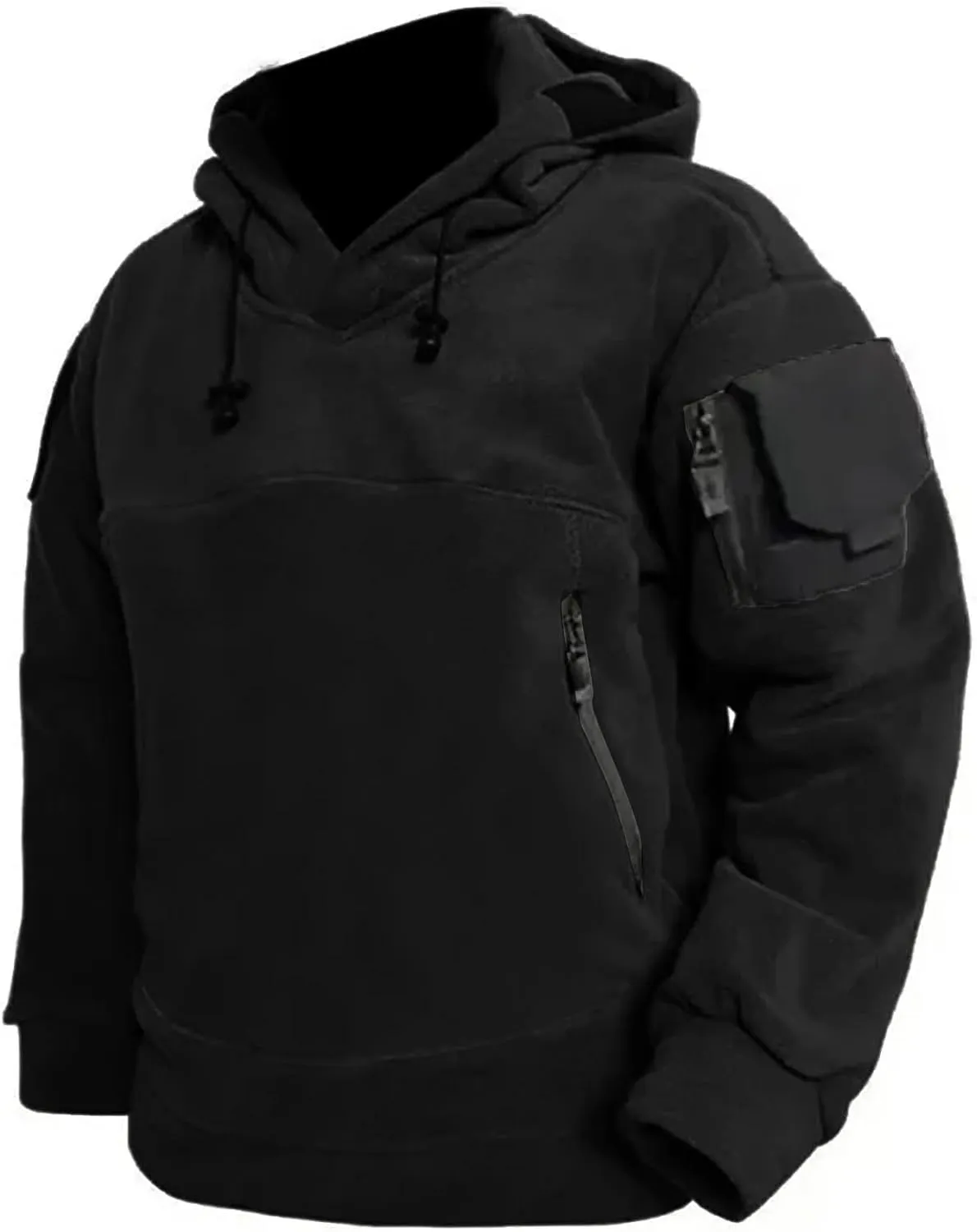 Military Hoodies for Men Tactical Adventure Hood Sweatshirt Winter Thermal Hiking Outerwear Hipster Cargo Pullover Top