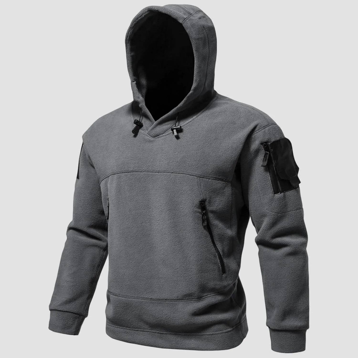 Military Hoodies for Men Tactical Adventure Hood Sweatshirt Winter Thermal Hiking Outerwear Hipster Cargo Pullover Top