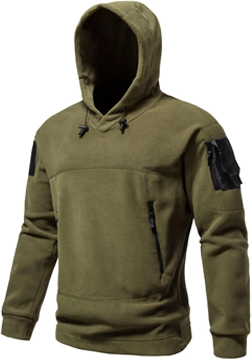 Military Hoodies for Men Tactical Adventure Hood Sweatshirt Winter Thermal Hiking Outerwear Hipster Cargo Pullover Top
