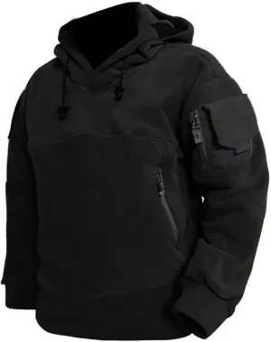 Military Hoodies for Men Tactical Adventure Hood Sweatshirt Winter Thermal Hiking Outerwear Hipster Cargo Pullover Top