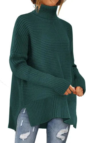 MixShe Womens Sweaters Fall Fashion Clothes Long Sleeve Tops Casual Turtleneck Shirts Ladies Trendy Cozy Pullover Sweatshirt