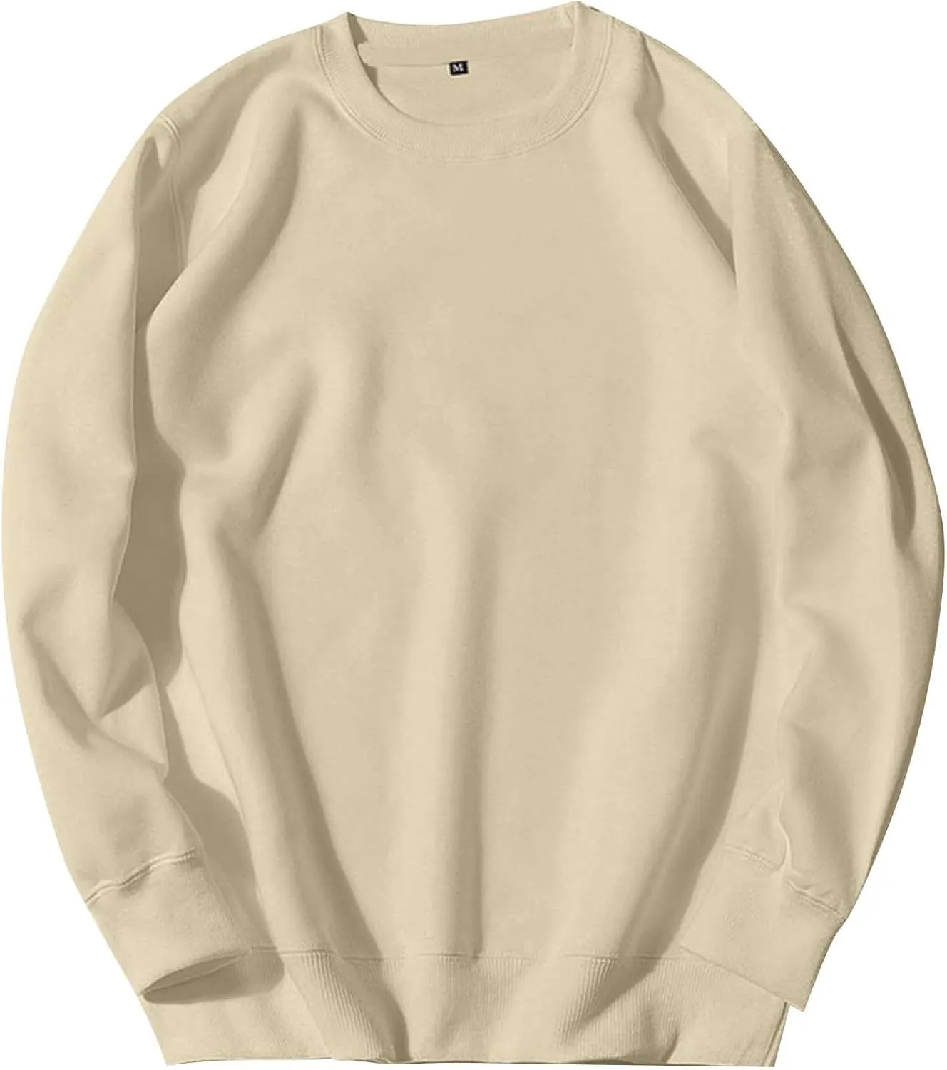 Muscularfit Tshirts Shirts for Men Long Sleeve Crewneck Sweatshirts Causal Solid Athletic Gym Workout Tee Tops Loose Pullover