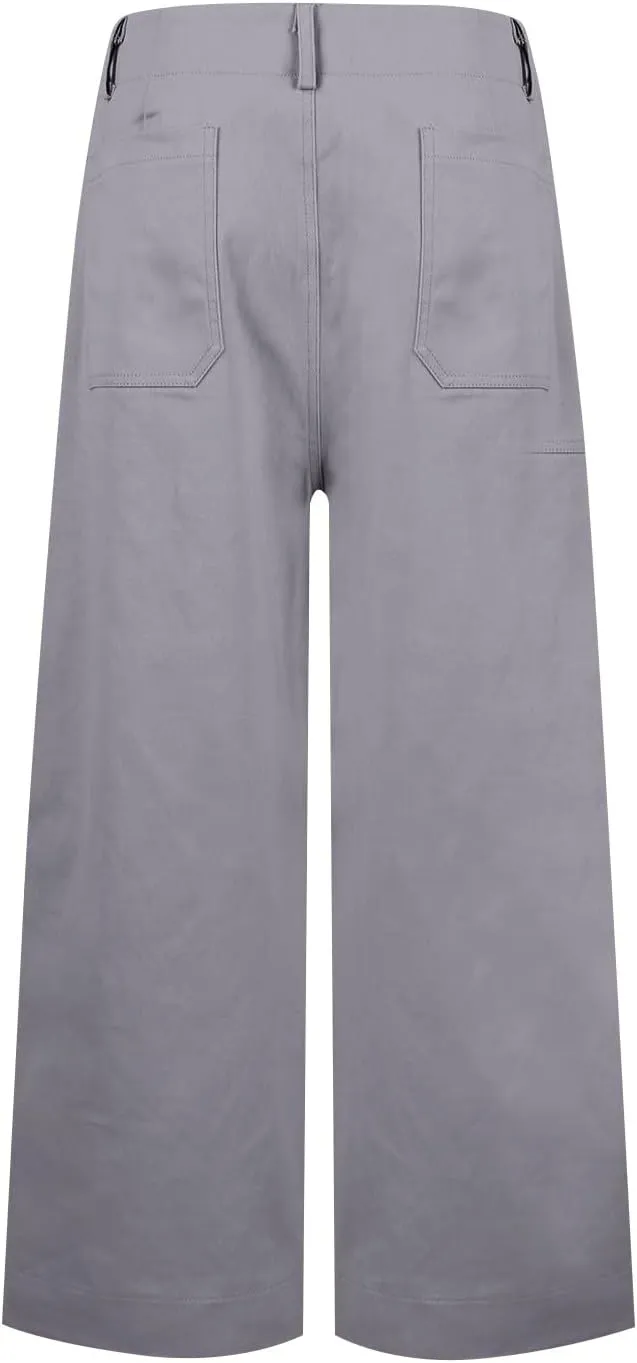NBXNZWF Womens Wide Leg Cropped Pants Stretch Twill Jeans with Patch Pocket Straight Leg High Waisted Chino Casual Jeans