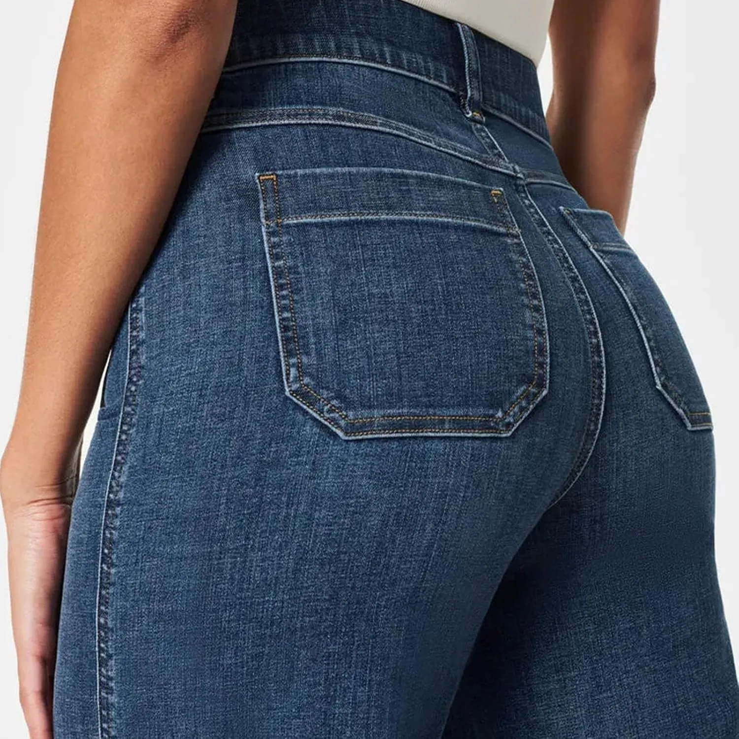Obormi Cropped Jeans,Curvahouse High Waisted Stretchy Denim Pants for Womens,Tummy Control Cropped Wide-Leg Jeans