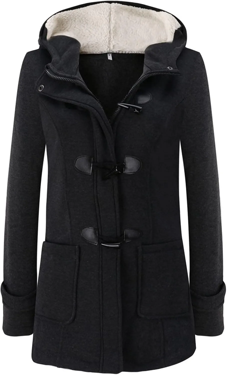 OIOLOYJM Black Trench Coat for Women 2023 Rain Jacket Winter Hooded Oversized Elegant Windbreaker Fall Long Coats for Women