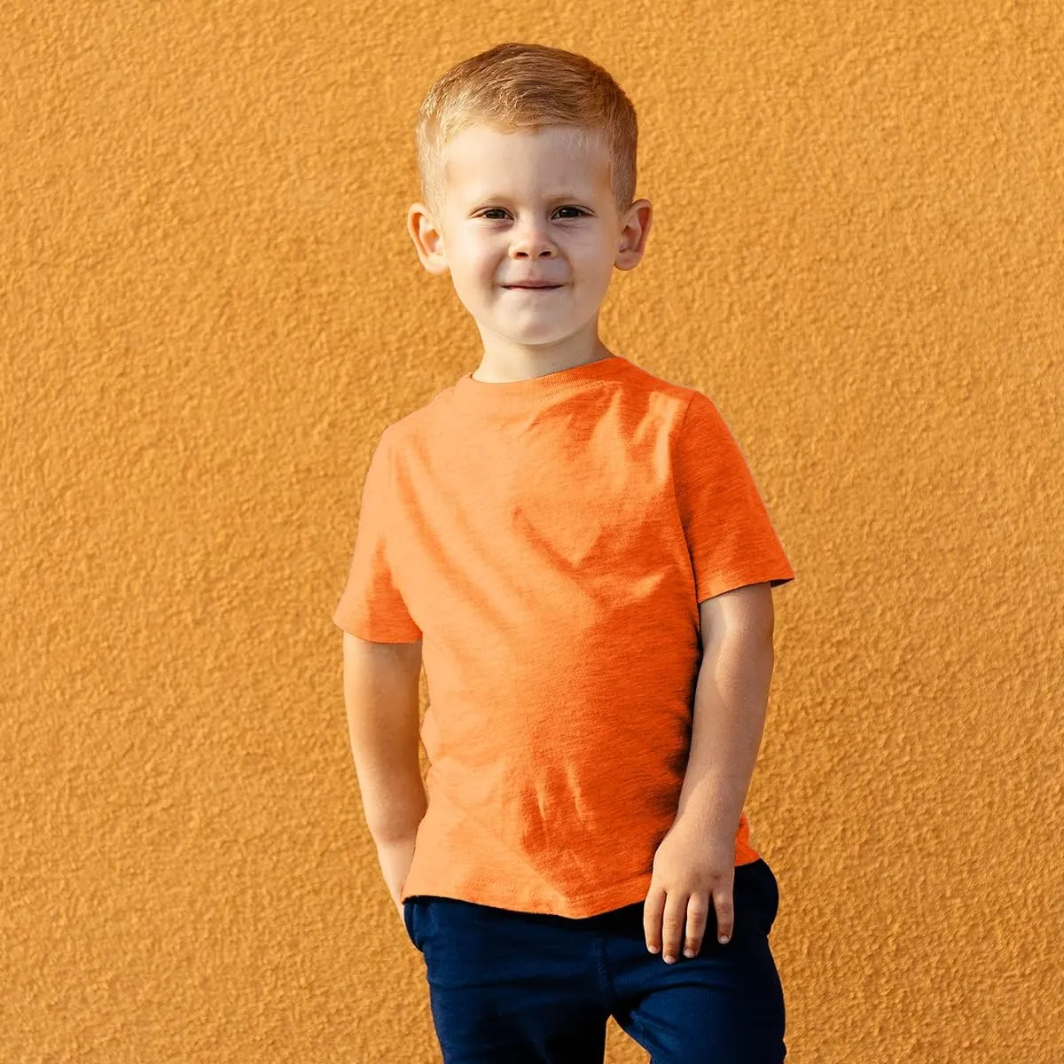 OPAWO Unisex Infant Baby Crew Neck T-Shirt 4 Pack Toddler Short Sleeve Solid Color Tees Shirts for Boys Girls 6 Months-5T