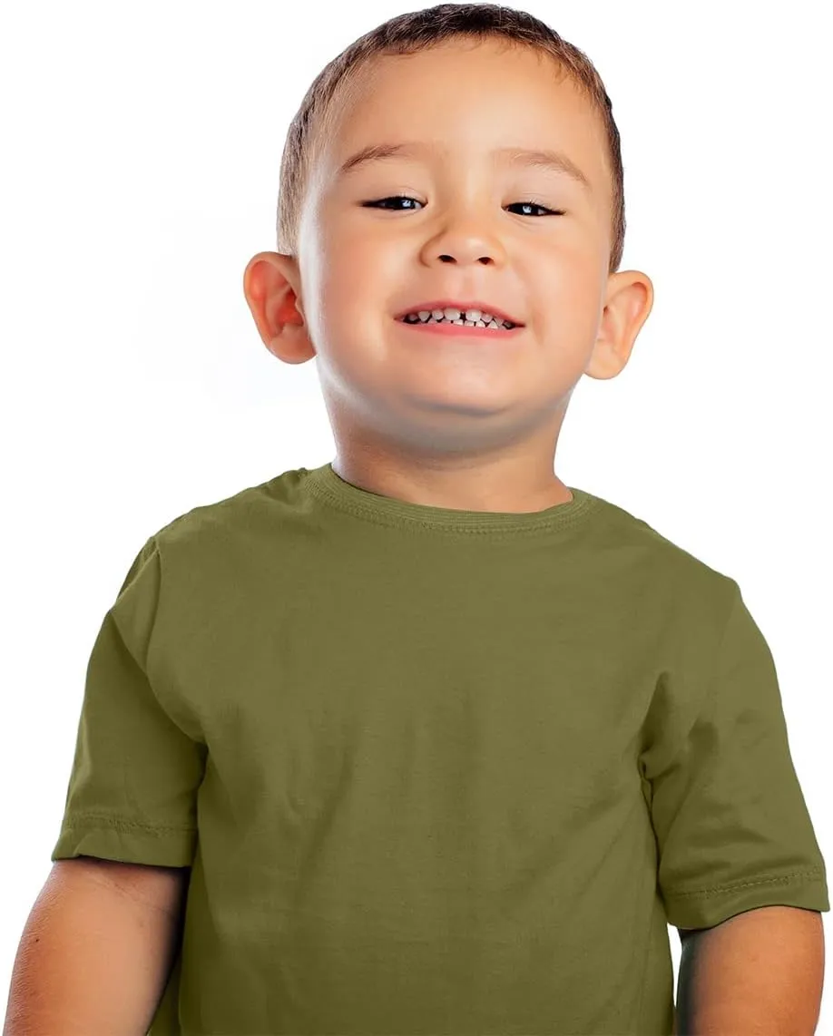OPAWO Unisex Infant Baby Crew Neck T-Shirt 4 Pack Toddler Short Sleeve Solid Color Tees Shirts for Boys Girls 6 Months-5T