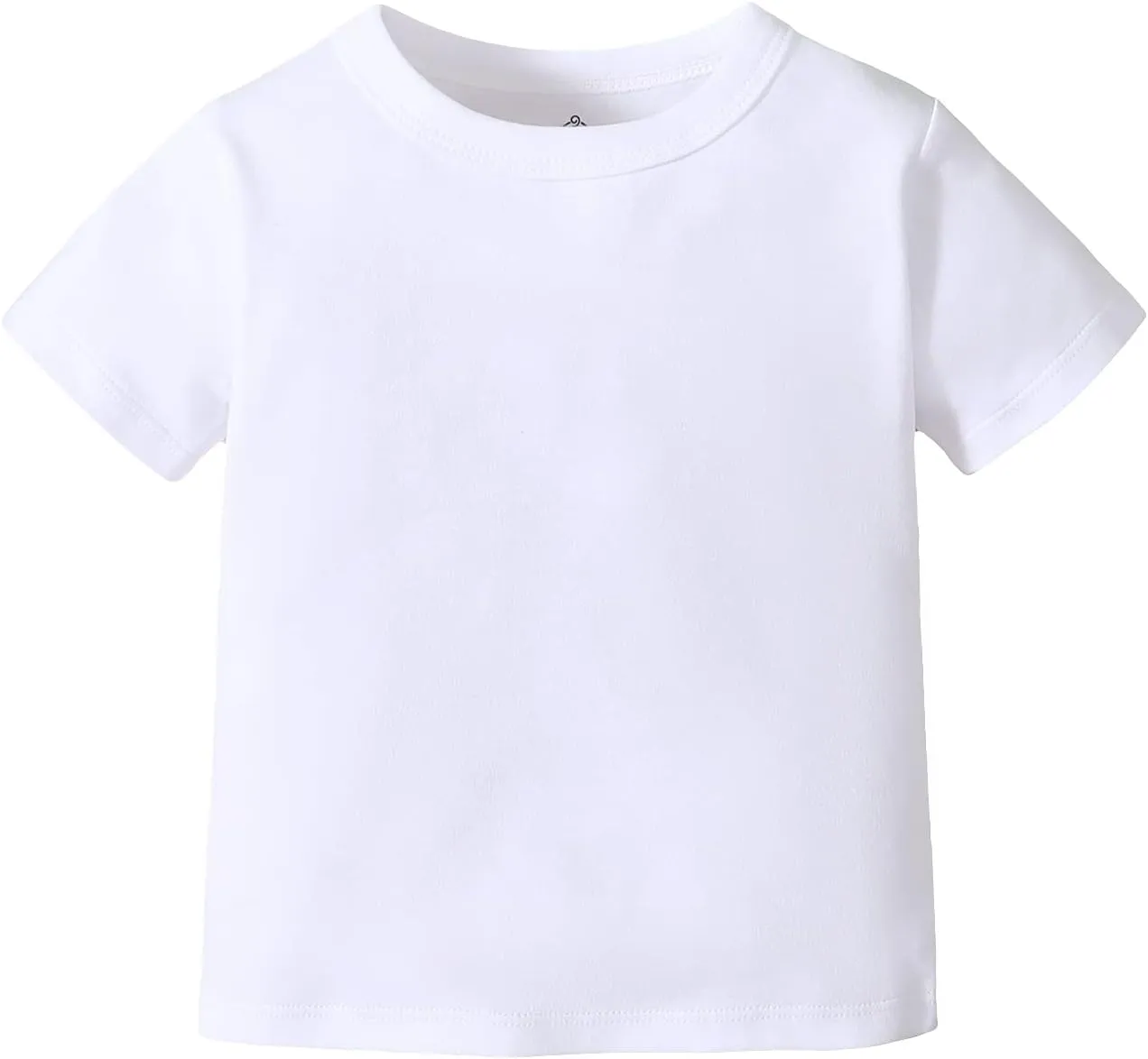 OPAWO Unisex Infant Baby Crew Neck T-Shirt 4 Pack Toddler Short Sleeve Solid Color Tees Shirts for Boys Girls 6 Months-5T