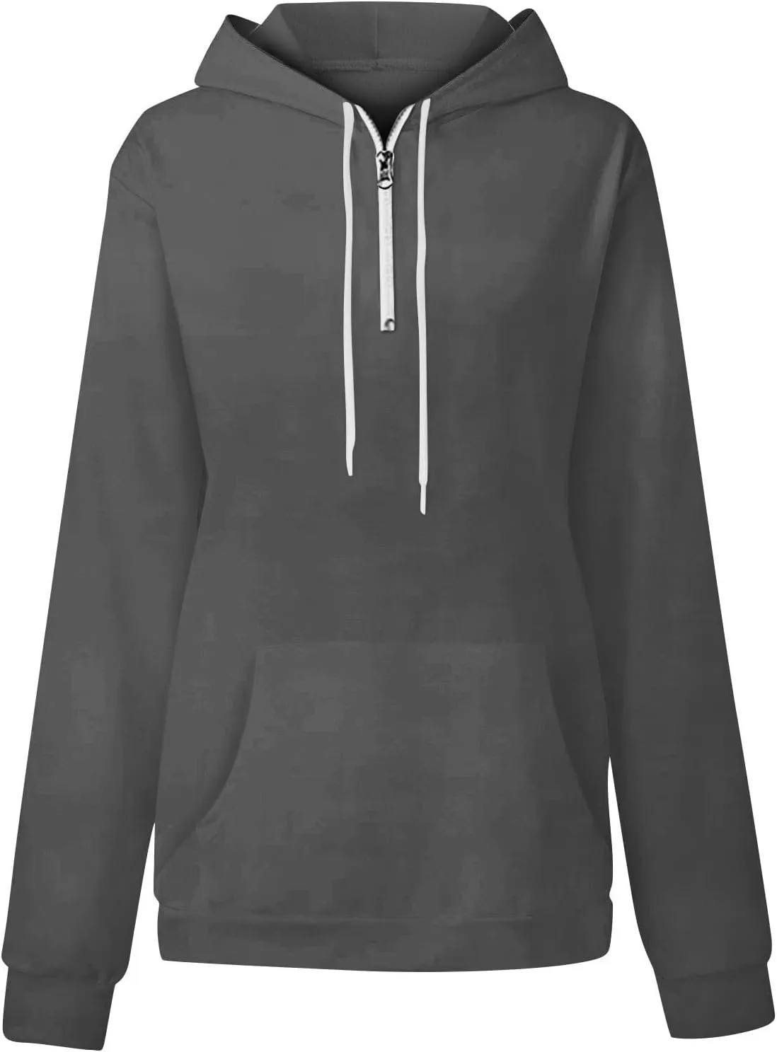 Oversized Hoodies for Women Y2k Trendy Fleece Quarter Zip Pullover Drawstring Long Sleeve Hooded Sweatshirt w/Pockets
