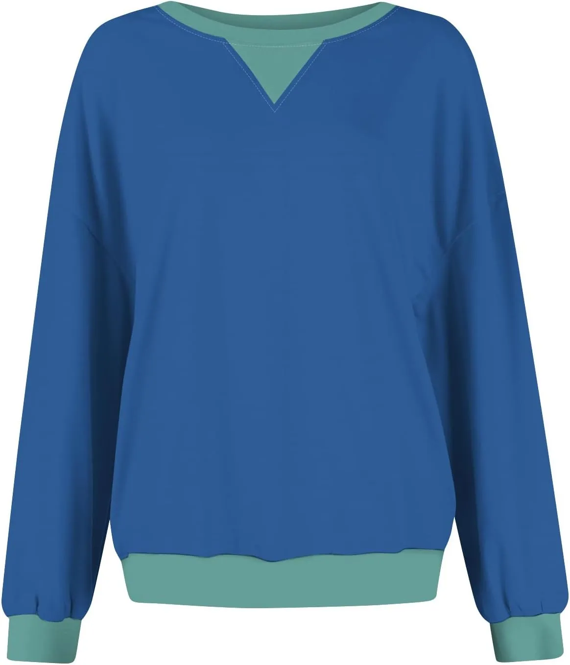 Oversized Sweatshirt for Women Fall Fashion Long Sleeve Crewneck Pullover Trendy Color Block Y2K Clothes
