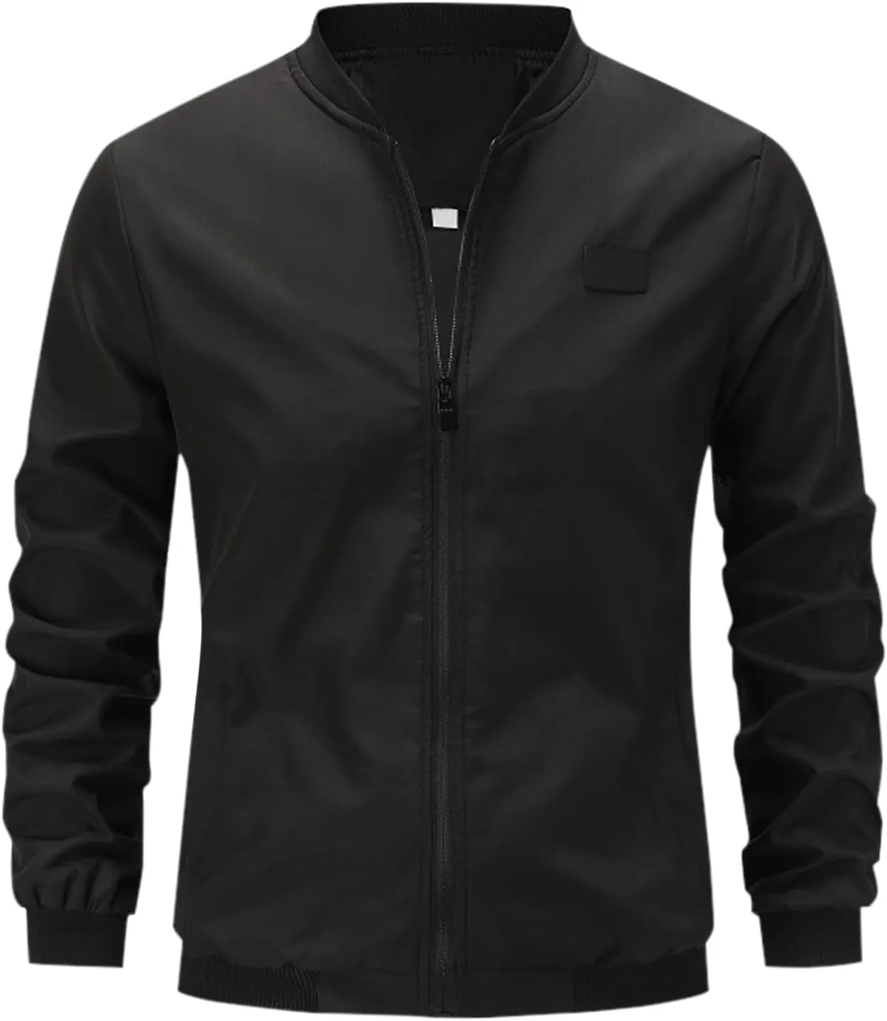 para Autumn and Winter Fashion Casual Solid Color Zippered Jacket Top Thick Coat Heavyweight T Shirts for Men Henley