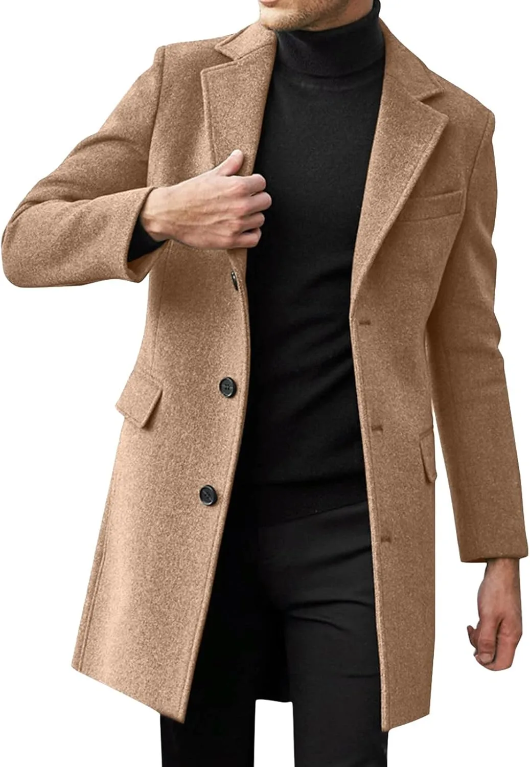 para Autumn and Winter Fashion Casual Solid Color Zippered Jacket Top Thick Coat Heavyweight T Shirts for Men Henley