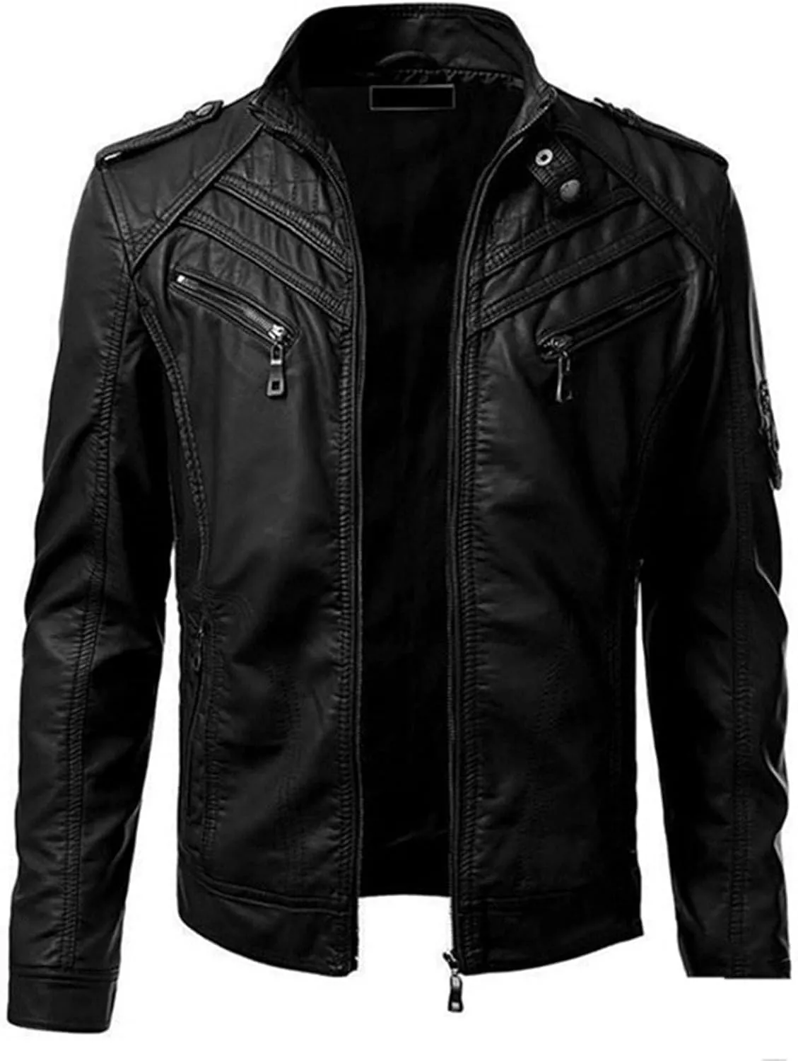 para Autumn and Winter Fashion Casual Solid Color Zippered Jacket Top Thick Coat Heavyweight T Shirts for Men Henley