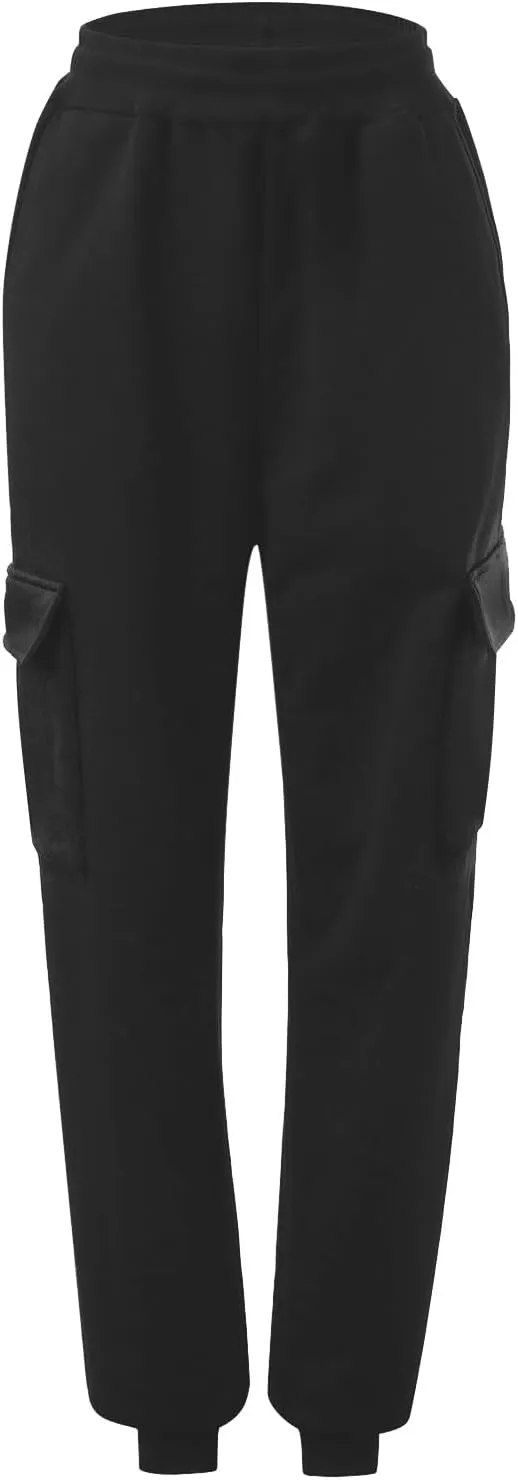 Plus Size Sweatpants for Women High Waisted Baggy Fall Winter Jogger Pants Y2k Trendy Comfy Fleece Lined Trouser with Pockets