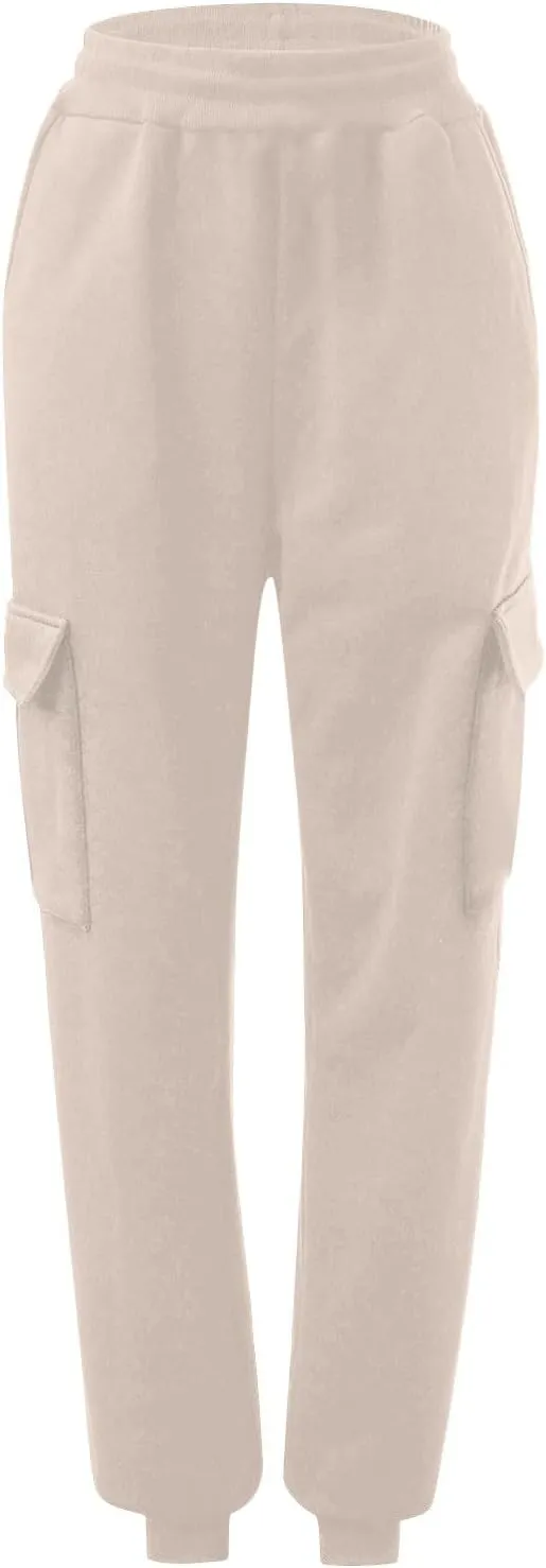 Plus Size Sweatpants for Women High Waisted Baggy Fall Winter Jogger Pants Y2k Trendy Comfy Fleece Lined Trouser with Pockets