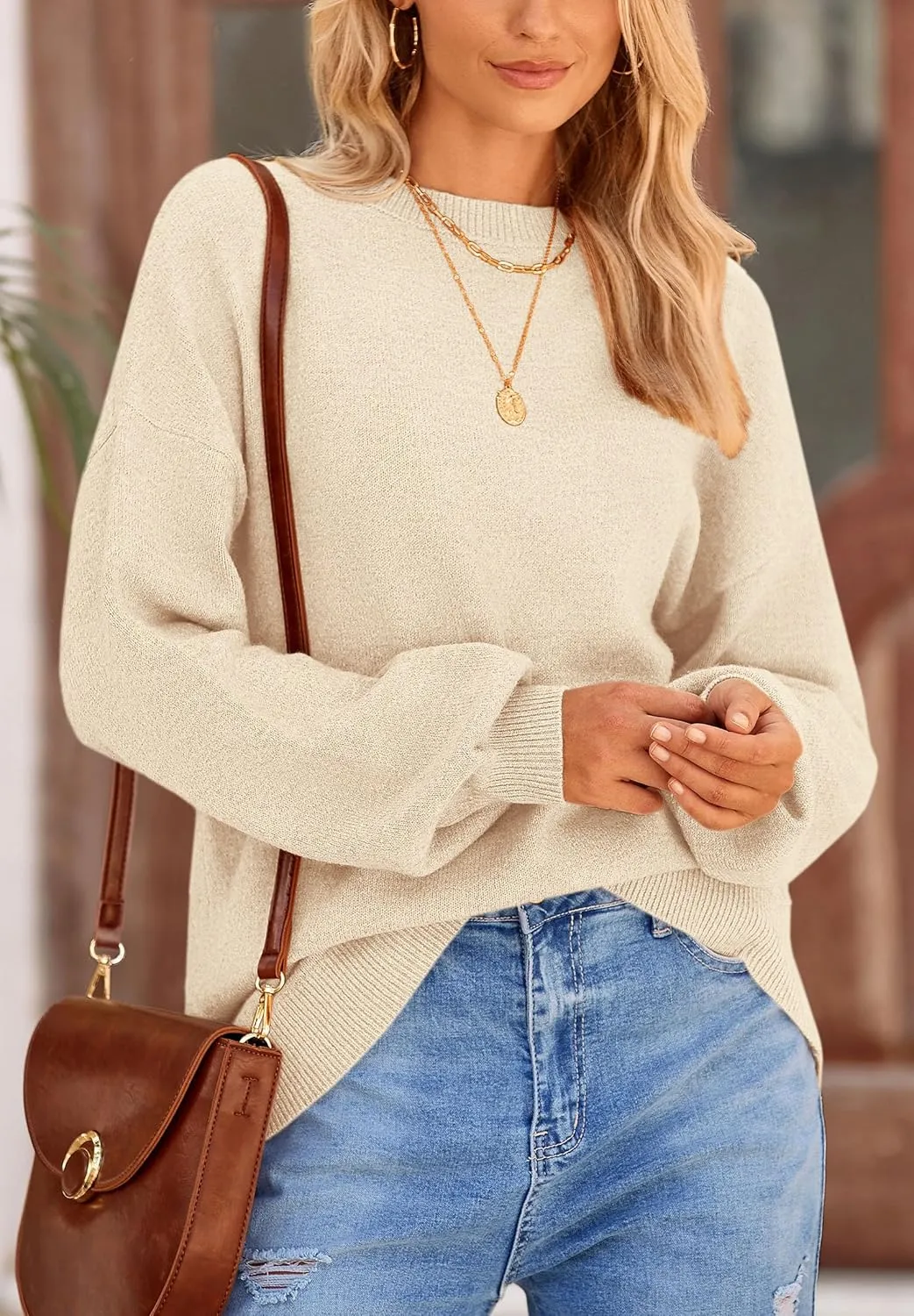 PRETTYGARDEN Women's Winter Sweaters Casual Crew Neck Long Sleeve Pullover Ribbed Knit Loose Fit Sweater Tops
