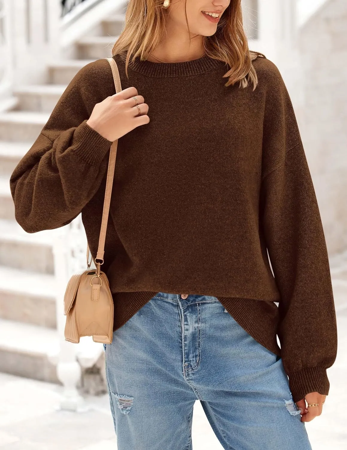 PRETTYGARDEN Women's Winter Sweaters Casual Crew Neck Long Sleeve Pullover Ribbed Knit Loose Fit Sweater Tops
