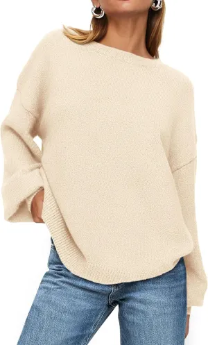 PRETTYGARDEN Women's Winter Sweaters Casual Crew Neck Long Sleeve Pullover Ribbed Knit Loose Fit Sweater Tops