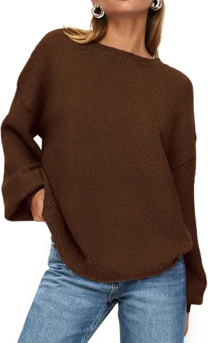 PRETTYGARDEN Women's Winter Sweaters Casual Crew Neck Long Sleeve Pullover Ribbed Knit Loose Fit Sweater Tops