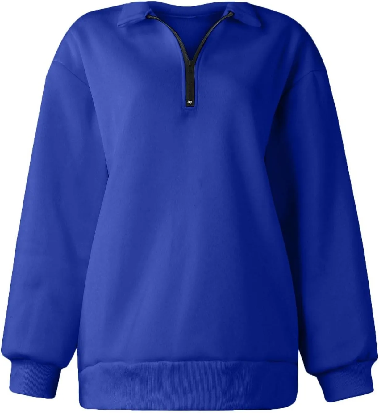 Quarter Zip Pullover for Women Fall Casual Y2k Clothes Drop Shoulder Sweaters Long Sleeve Blouses Half Zip Sweatshirt