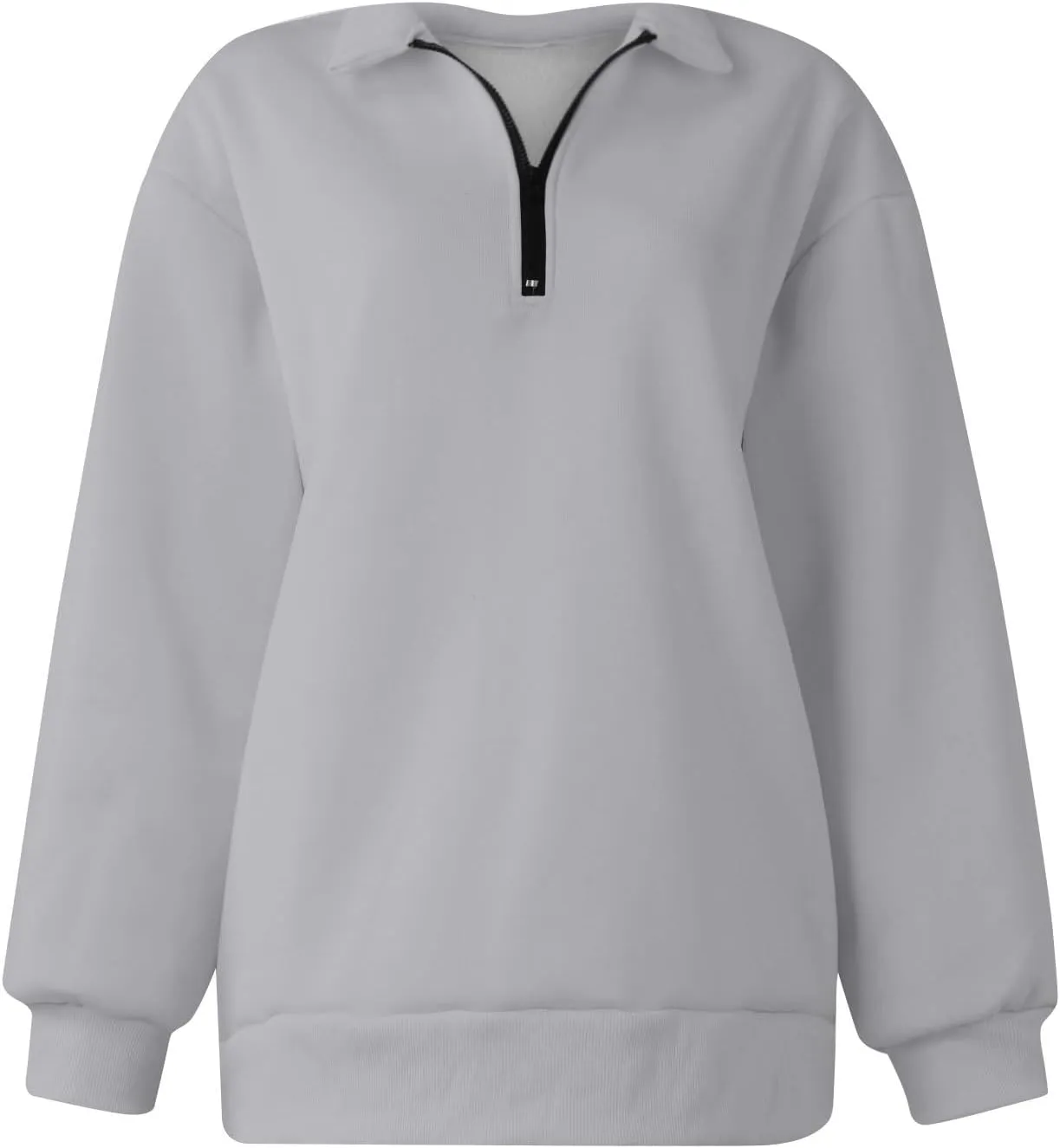 Quarter Zip Pullover for Women Fall Casual Y2k Clothes Drop Shoulder Sweaters Long Sleeve Blouses Half Zip Sweatshirt