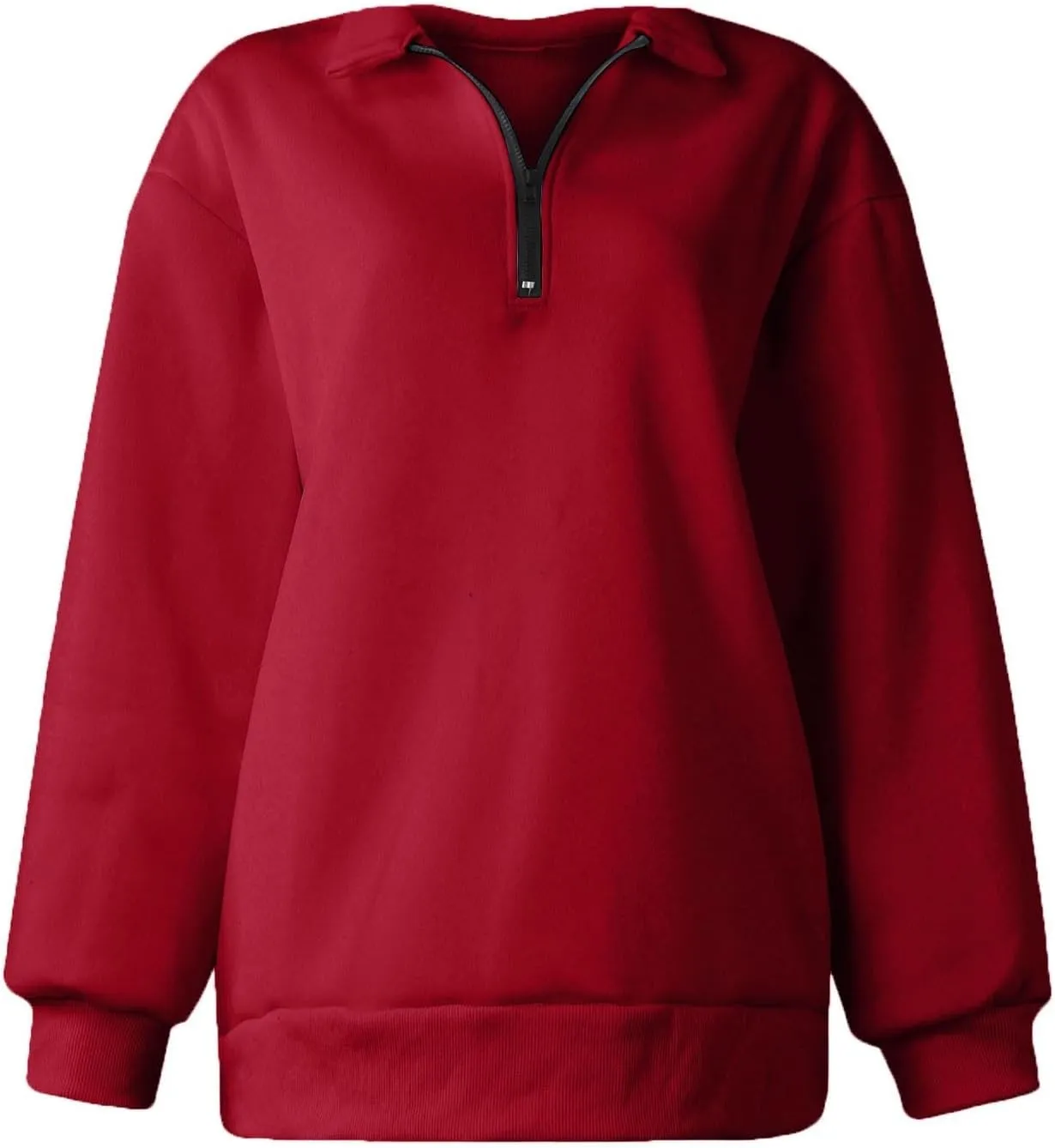 Quarter Zip Pullover for Women Fall Casual Y2k Clothes Drop Shoulder Sweaters Long Sleeve Blouses Half Zip Sweatshirt