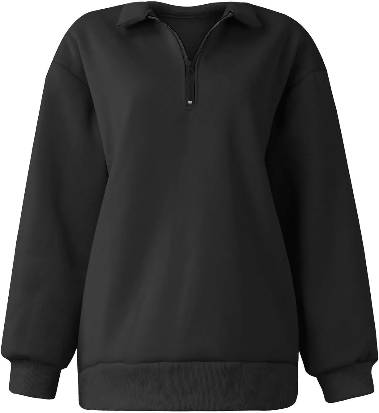 Quarter Zip Pullover for Women Fall Casual Y2k Clothes Drop Shoulder Sweaters Long Sleeve Blouses Half Zip Sweatshirt