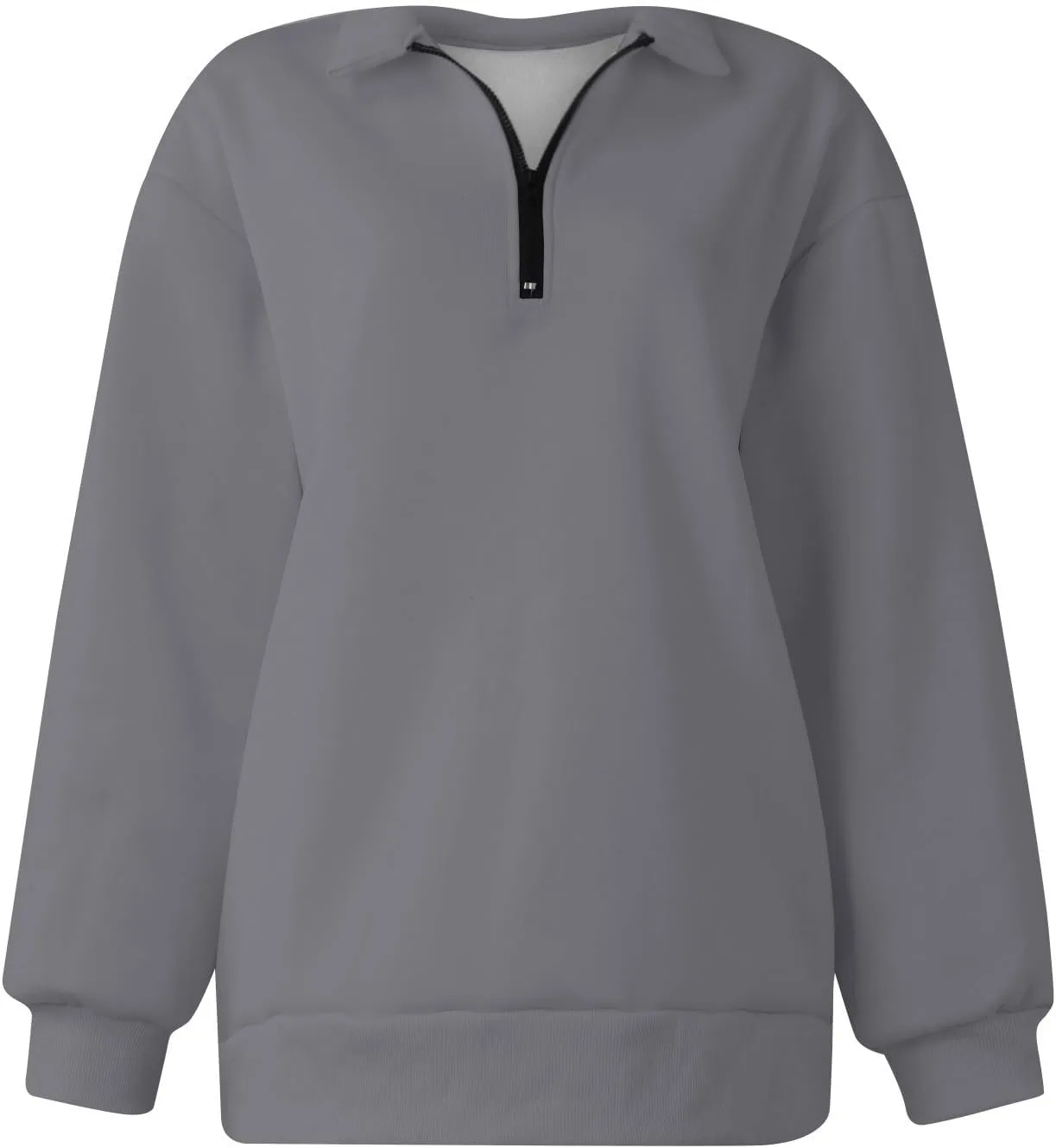 Quarter Zip Pullover for Women Fall Casual Y2k Clothes Drop Shoulder Sweaters Long Sleeve Blouses Half Zip Sweatshirt