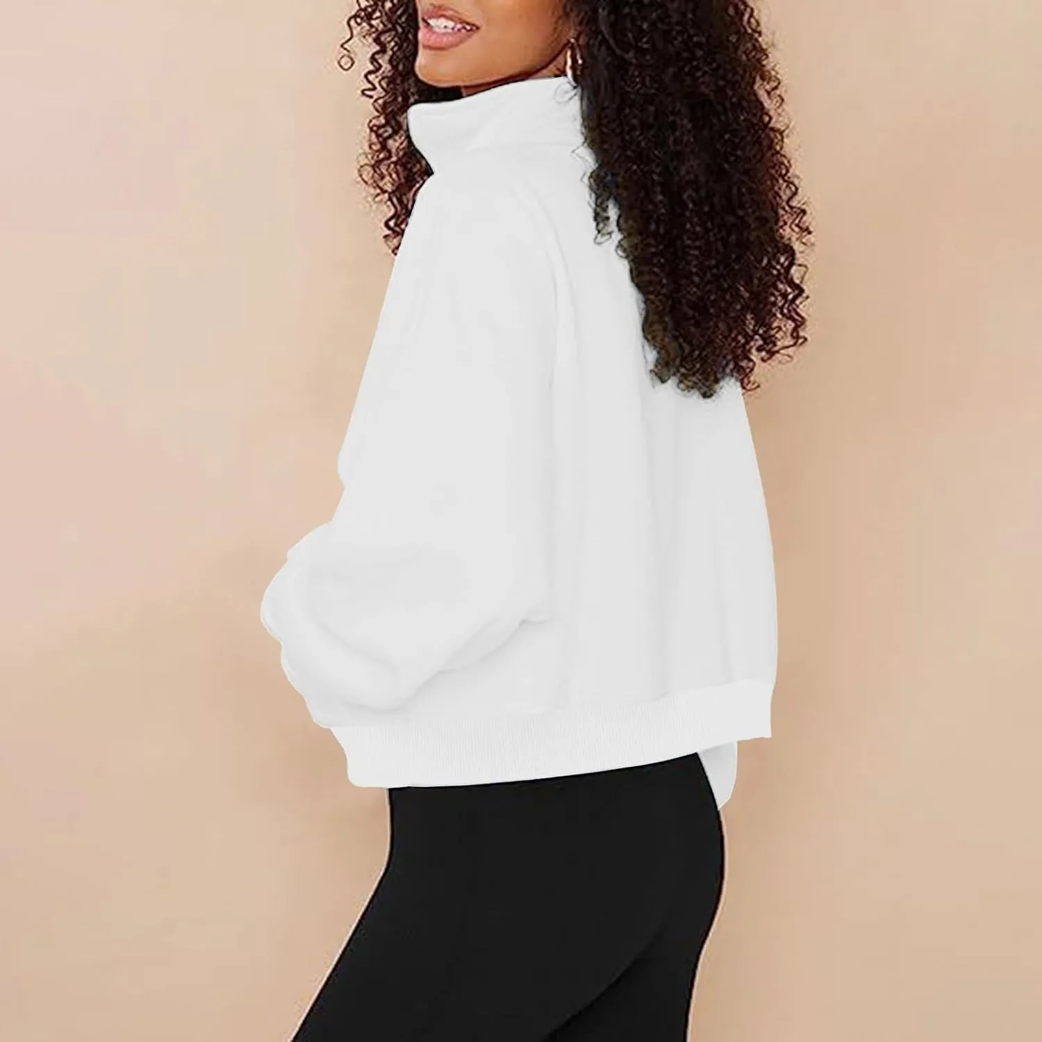 Quarter Zip Pullover Women Half Zip Pullover Women Sweatshirt Oversized Sweatshirt Long Sleeve Shirts for Women Top