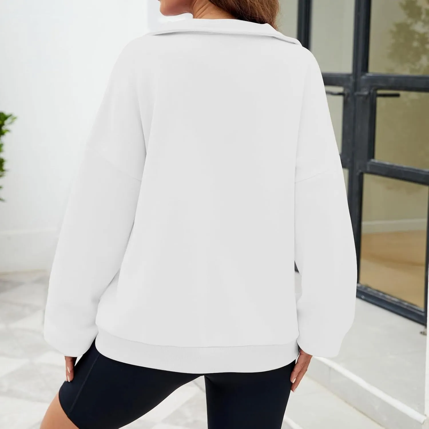 Quarter Zip Pullover Women Half Zip Pullover Women Sweatshirt Oversized Sweatshirt Long Sleeve Shirts for Women Top