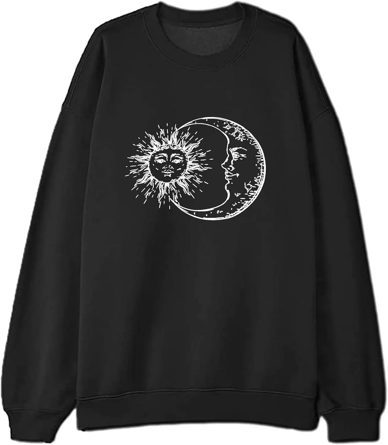 Remidoo Women's Oversized Sun and Moon Graphic Sweatshirts Long Sleeve Pullover Tops