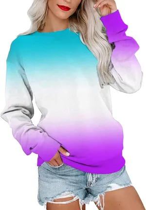 SHAOBGE Womens Fall Crewneck Sweatshirt Light Weight Casual Long Sleeve Oversized Sweatshirt Cute Pullover Fit Hoodies Tops