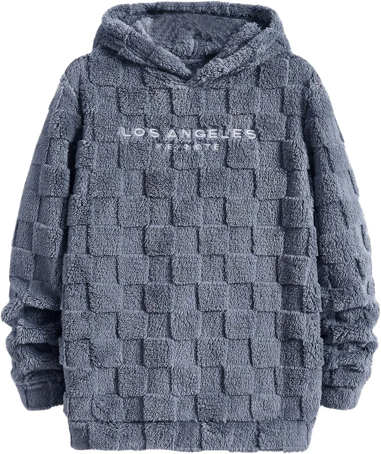 SOLY HUX Hoodies for Men Graphic Fuzzy Sherpa Pullover Hoodie Long Sleeve Winter Fleece Hooded Sweatshirt