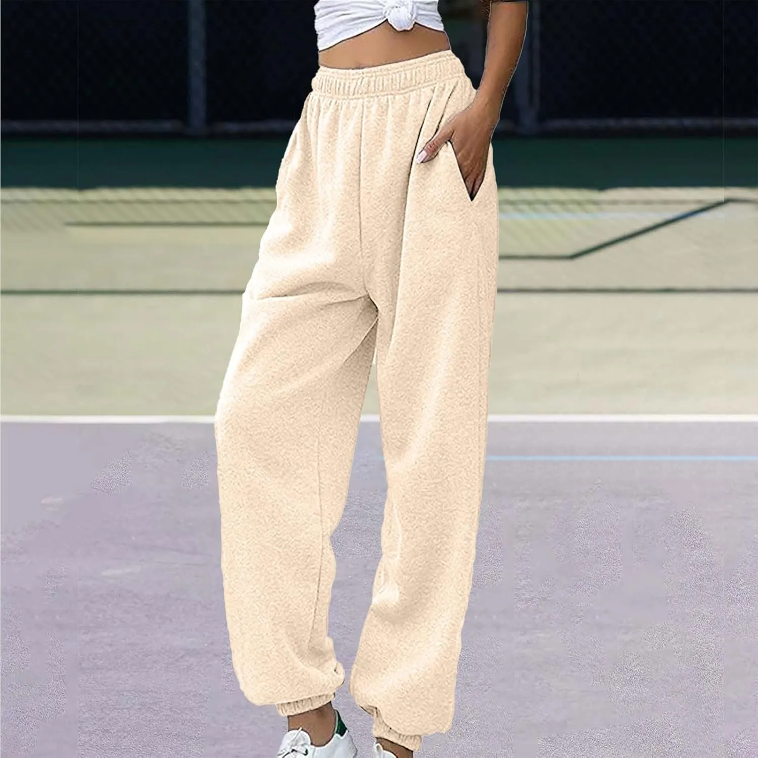 Sweatpants for Women Baggy Cinched Bottom Workout Drawstring Elastic Waist Joggers Pants Outdoor Sports Athletic Pant
