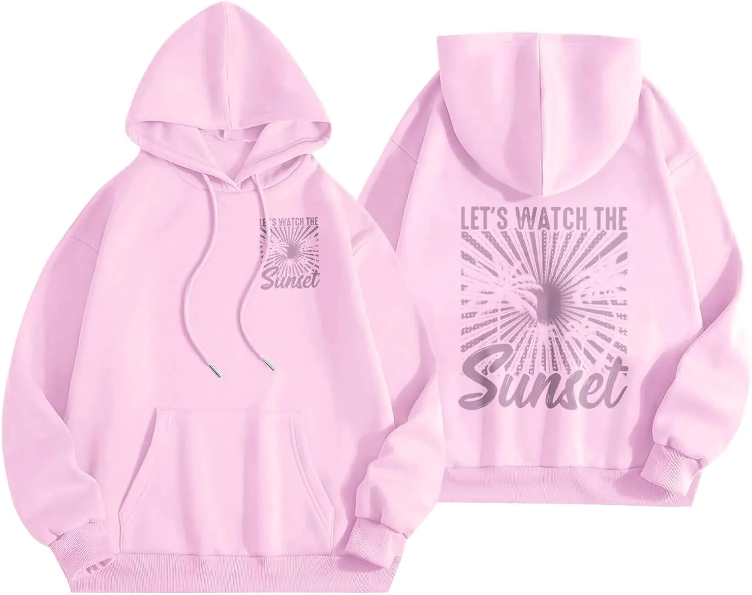 Sweatshirts For Teen Girls Long Sleeve Letter Print Casual Graphic Hoodies Drawstring Pullover Cute S, XXL