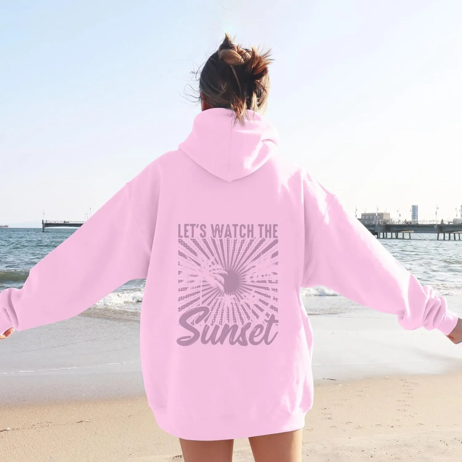 Sweatshirts For Teen Girls Long Sleeve Letter Print Casual Graphic Hoodies Drawstring Pullover Cute S, XXL