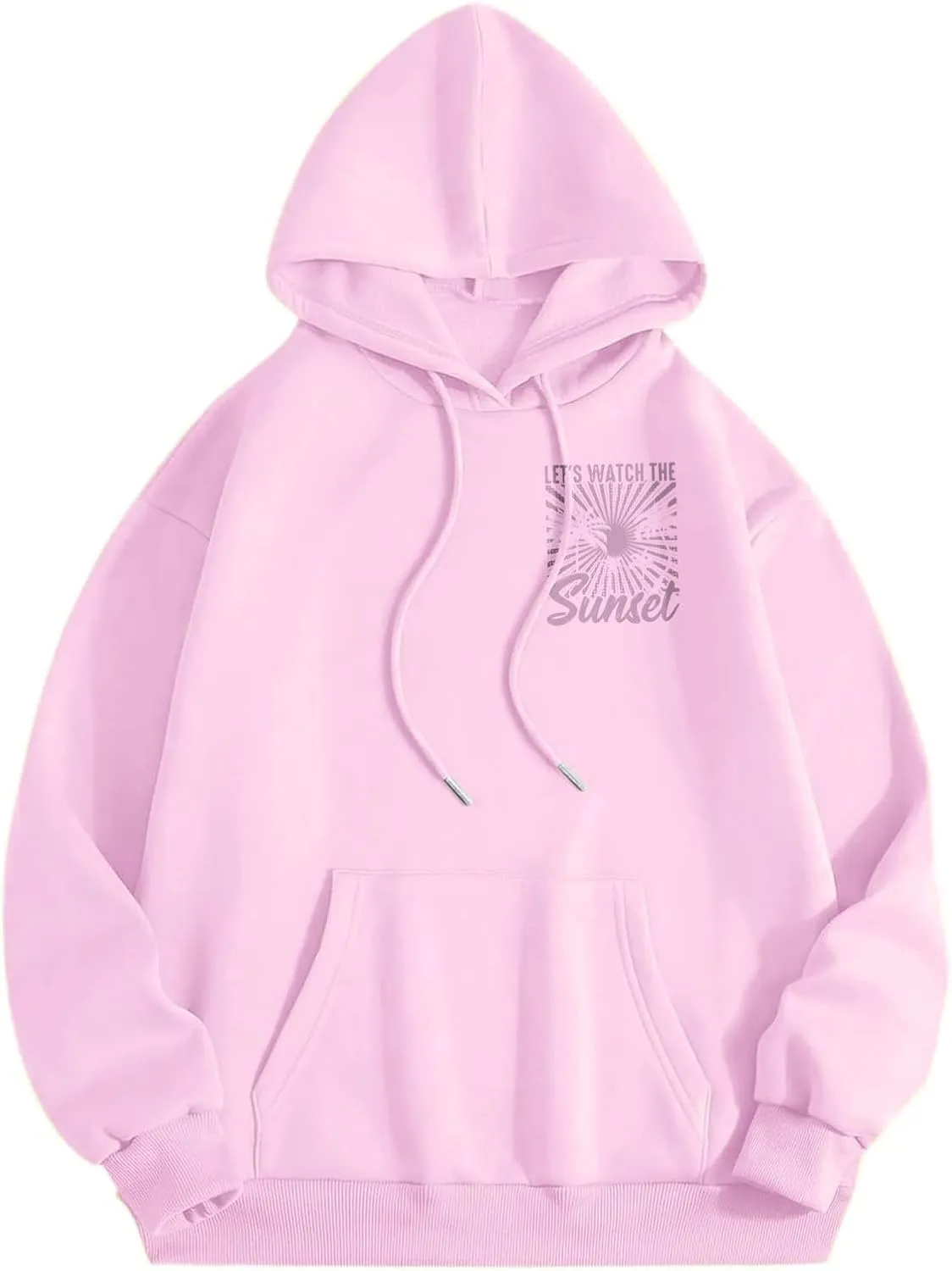 Sweatshirts For Teen Girls Long Sleeve Letter Print Casual Graphic Hoodies Drawstring Pullover Cute S, XXL