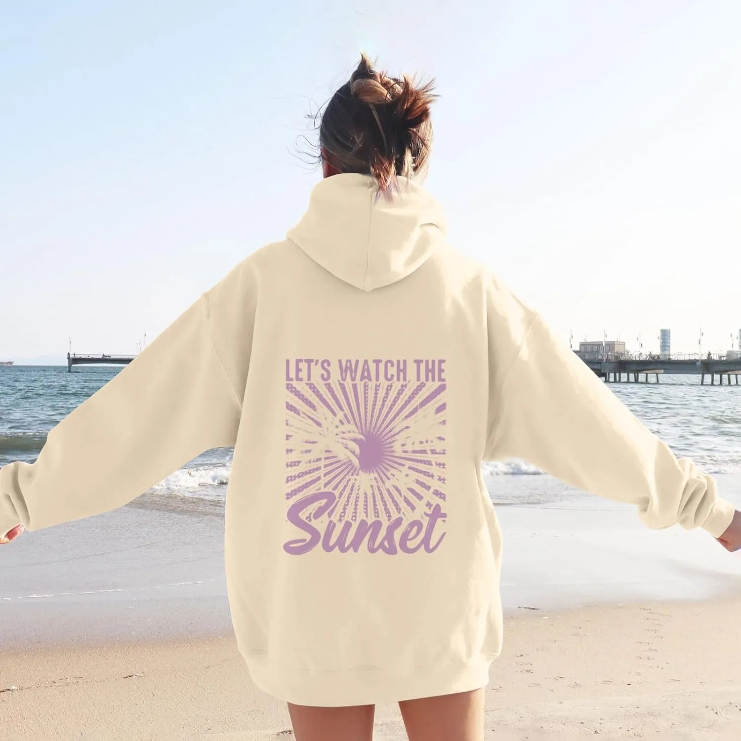 Sweatshirts For Teen Girls Long Sleeve Letter Print Casual Graphic Hoodies Drawstring Pullover Cute S, XXL