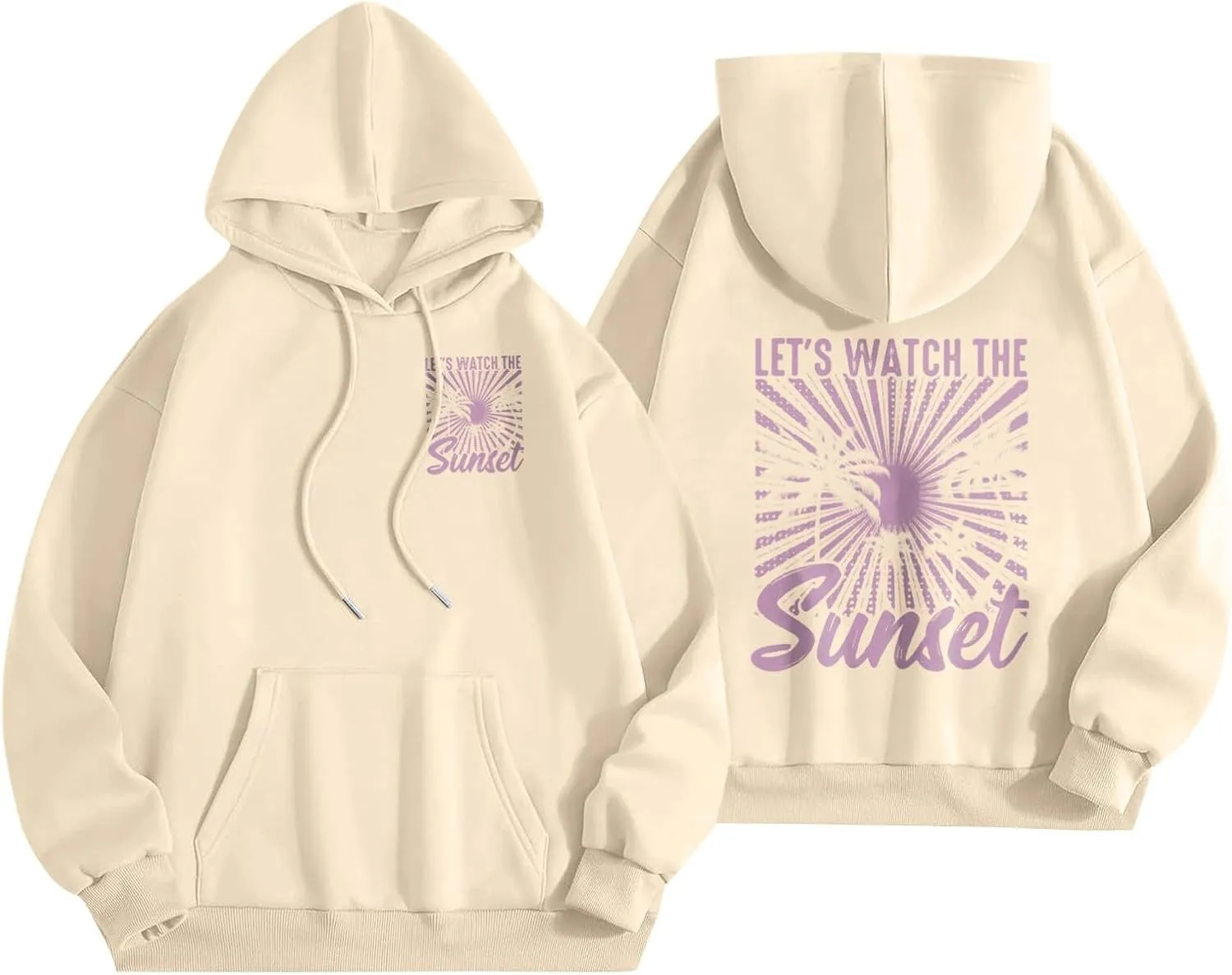 Sweatshirts For Teen Girls Long Sleeve Letter Print Casual Graphic Hoodies Drawstring Pullover Cute S, XXL