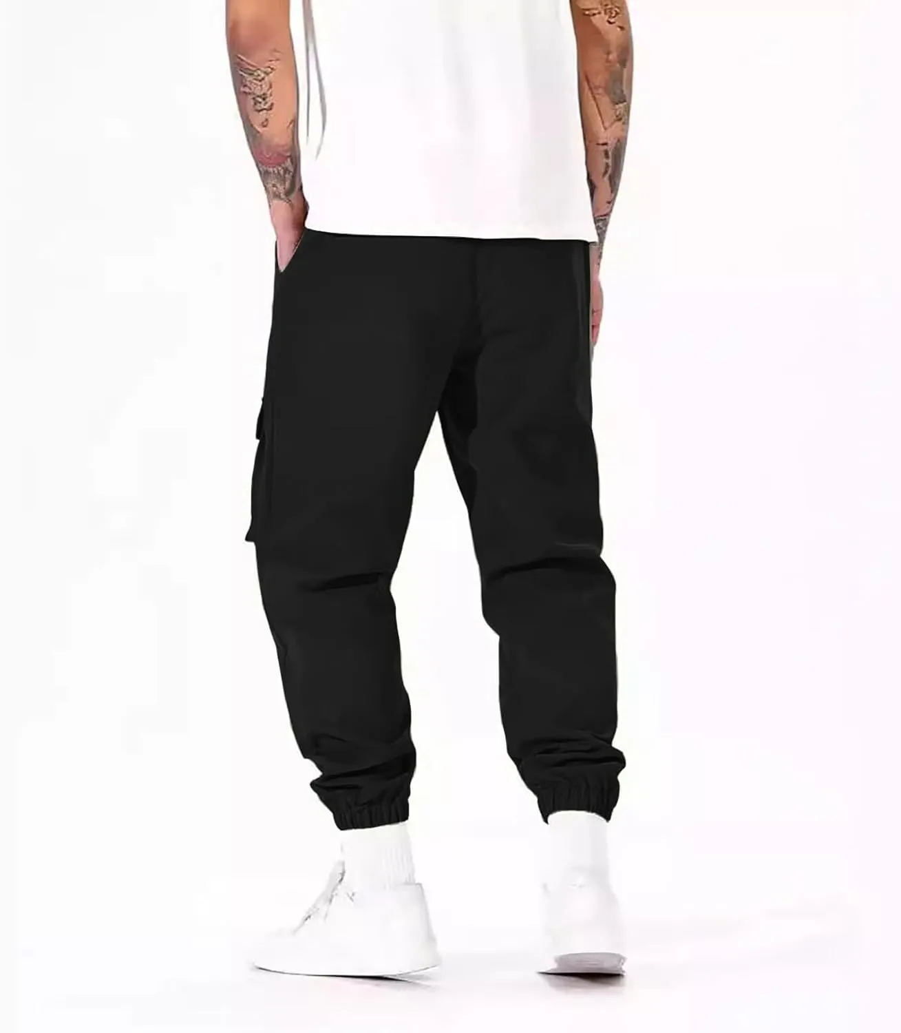 Tactical Cargo Pants for Men Lightweight Breathable Pants Relaxed Fit Drawstring Joggers Outdoor Fishing