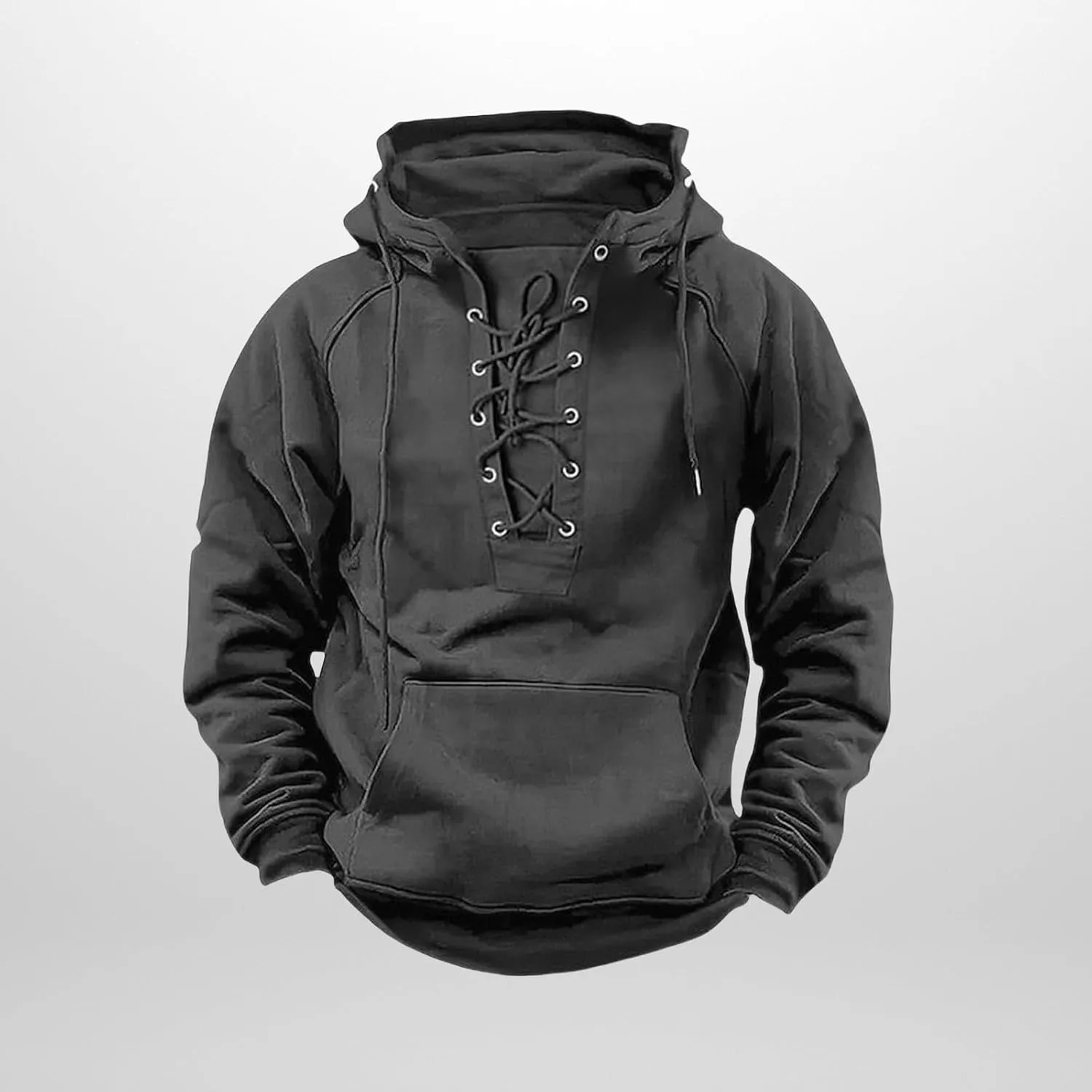 Tactical Hoodies for Men Rotro Lace Up Hooded Pullover Gym Athletic Loose Hooded Sweatshirts Jackets Cargo Hoodie Men