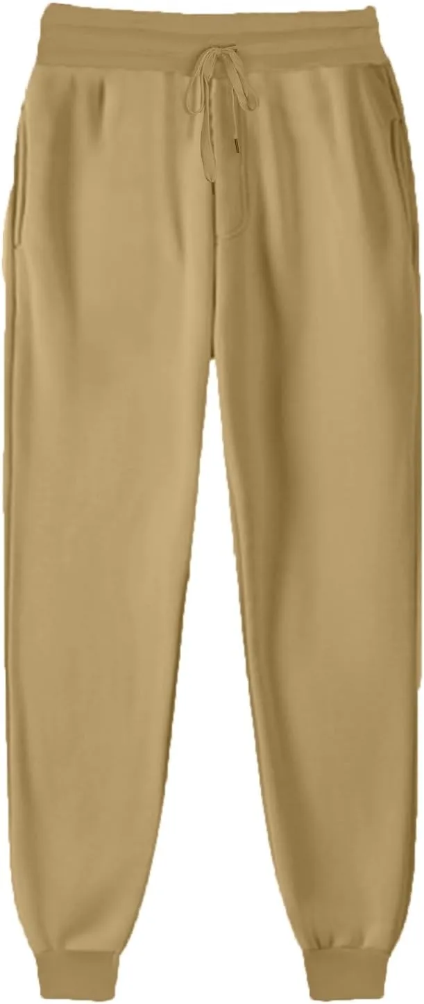 TANGNADE Fleece Lined Sweatpants Women Drawstring Joggers with Pockets High Waisted Thermal Winter Warm Pants