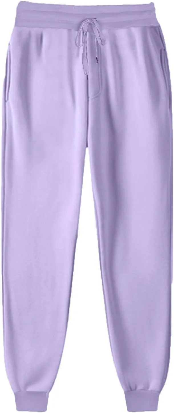 TANGNADE Fleece Lined Sweatpants Women Drawstring Joggers with Pockets High Waisted Thermal Winter Warm Pants