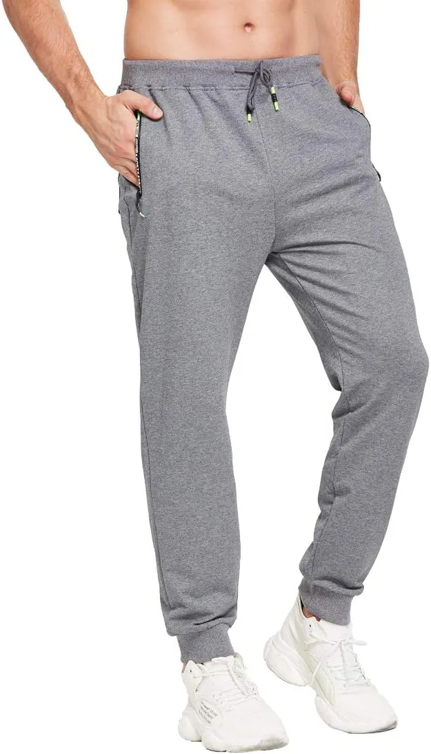 Tansozer Men's Lightweight Joggers Casual Slim Sweatpants Track Pants with Zipper Pockets